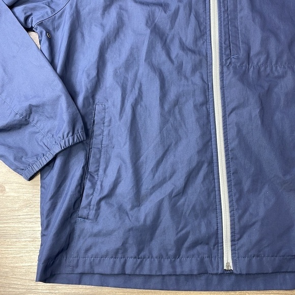 Eddie Bauer Mens Navy Blue Hooded Zip Up Windbreaker, size Large Tall - Picture 4 of 10